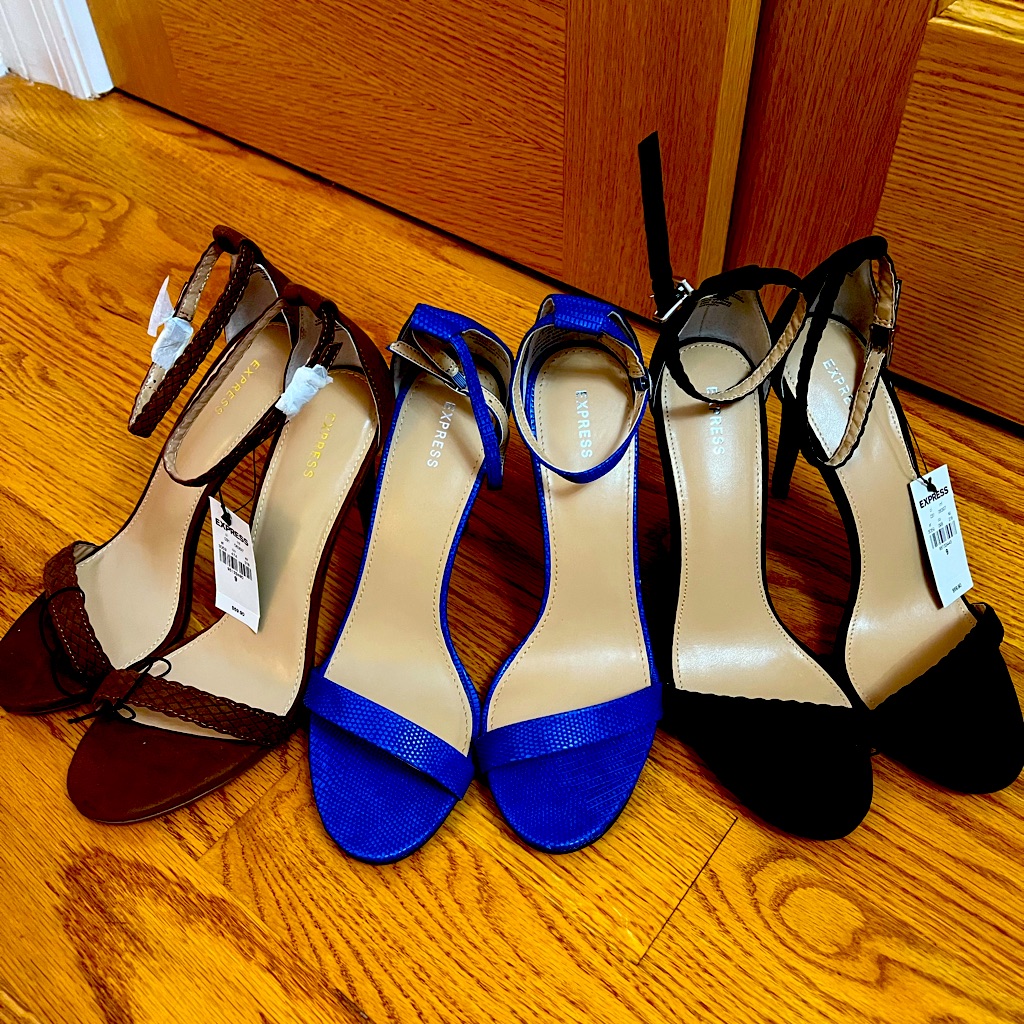 **Moving** Set Of Three Brand New Express Thin Strap Sandals